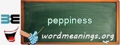 WordMeaning blackboard for peppiness